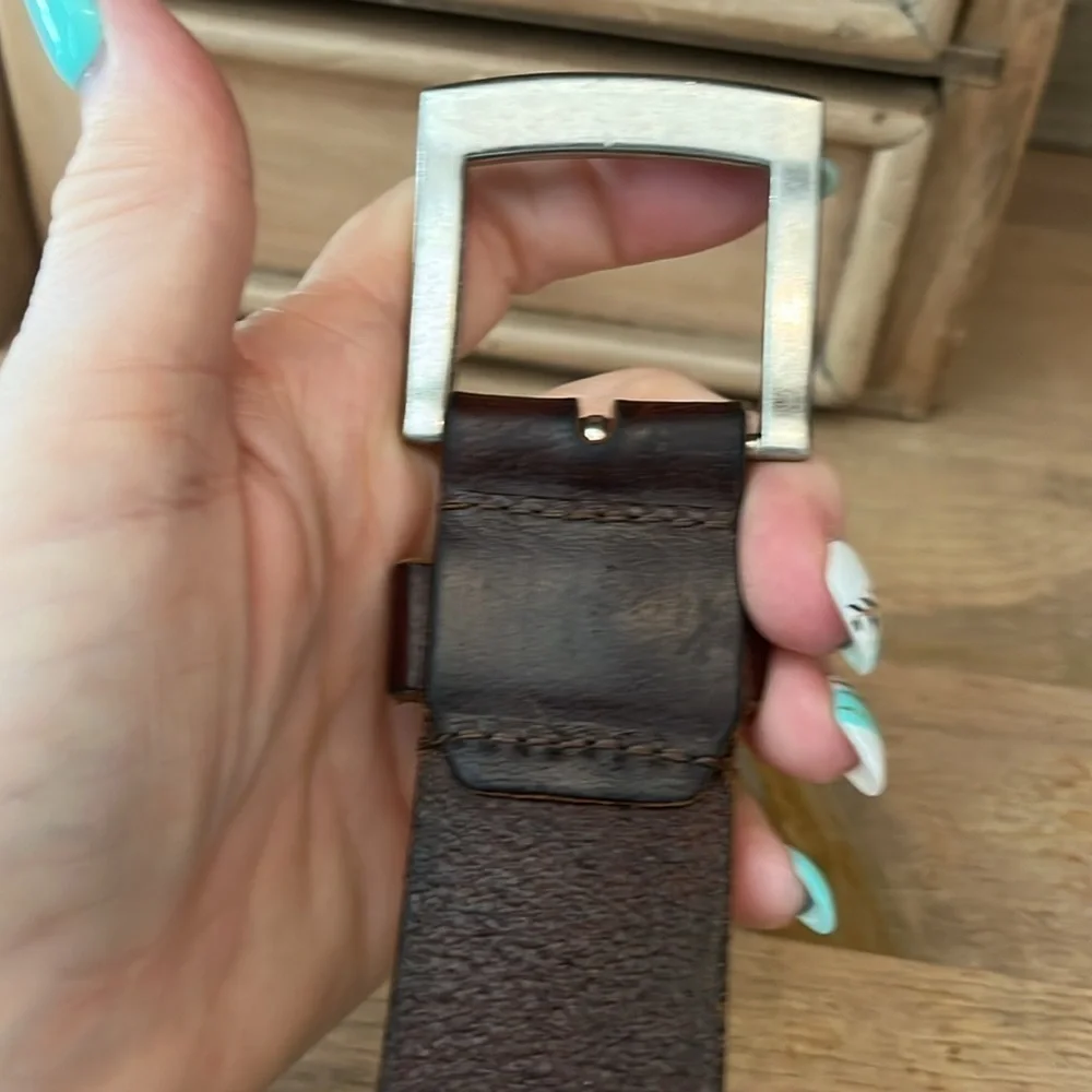 DSTLD Men’s Leather Belt Brown Size 32 Made in USA